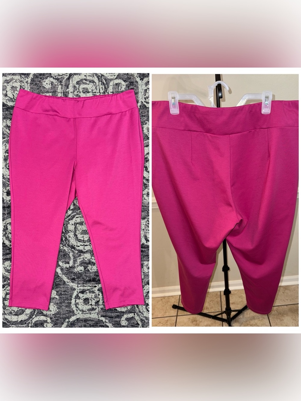Bob Mackie Wearable Art Magenta Petite Pontichine Pull-On Ankle Pants! Size 1XP.
